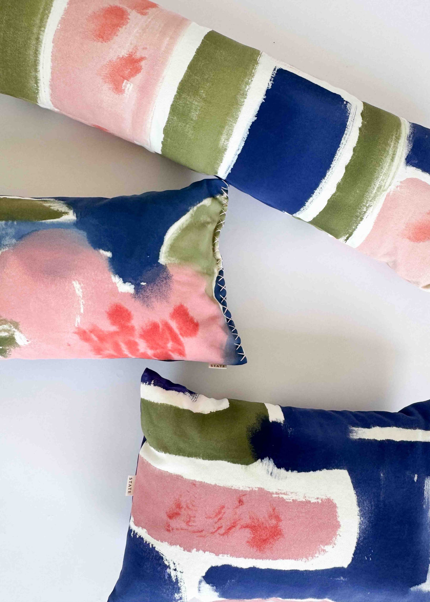 BOLSTER CLOUD CUSHION / PAINTED FLOWERS