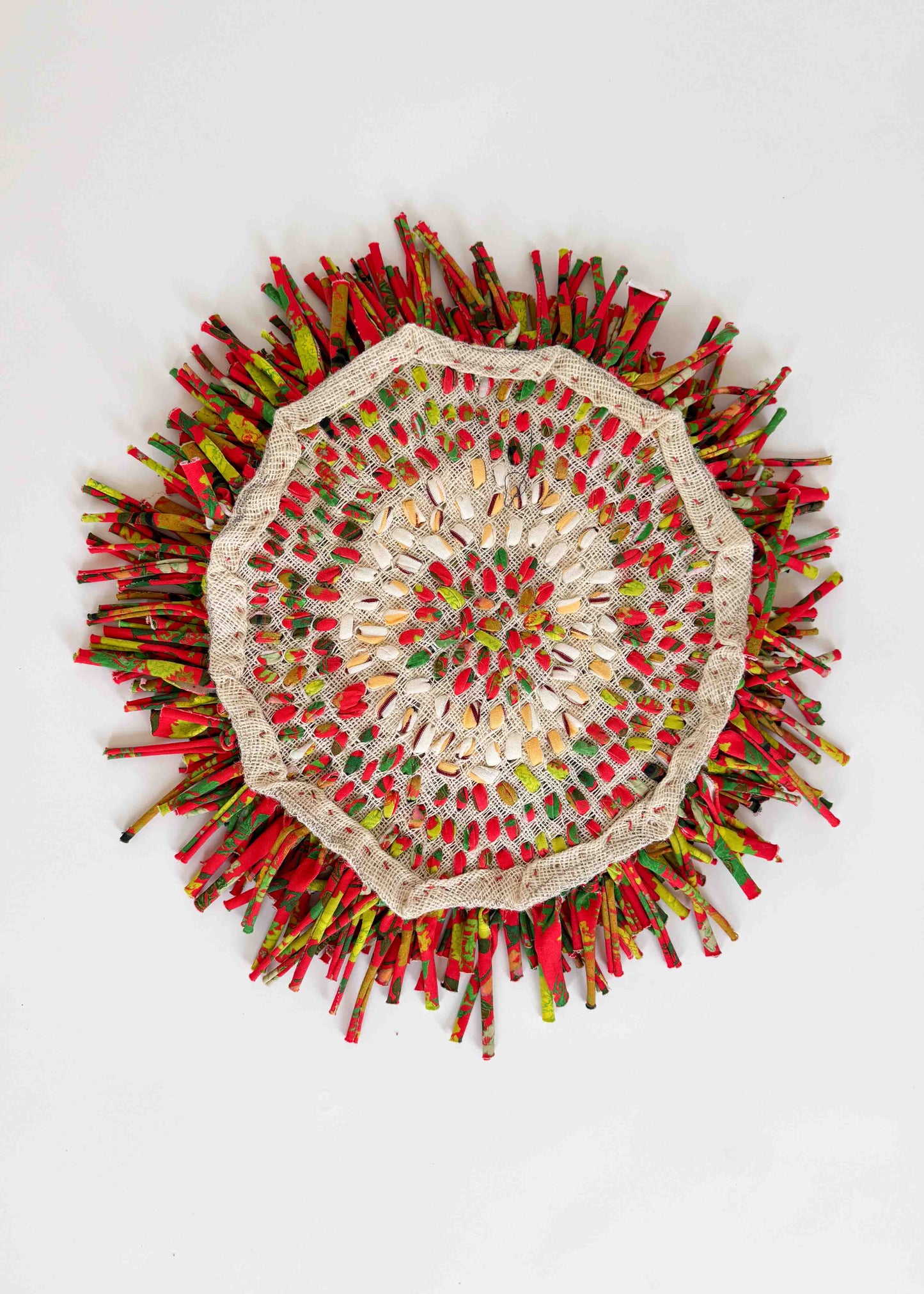 SMALL CIRCLE RAG TIE / PUNCHFLOWER STRIPE