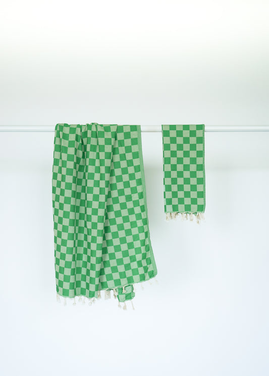 CHECK TURKISH TOWEL / GRASS