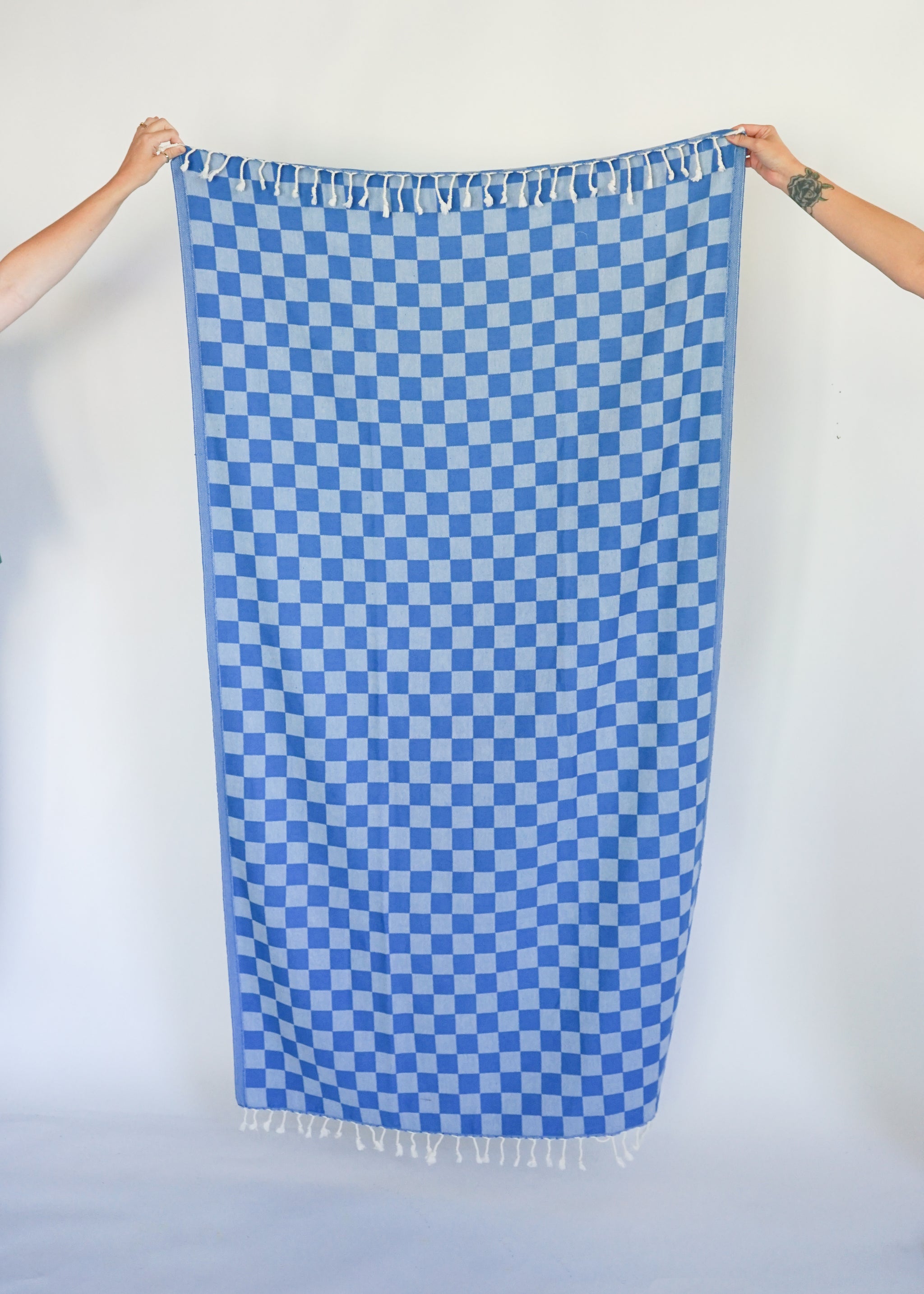 CHECK TURKISH Bath TOWEL / OAT main image 1
